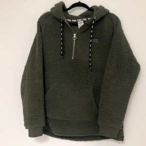 PINK Hooded Sherpa Sweater